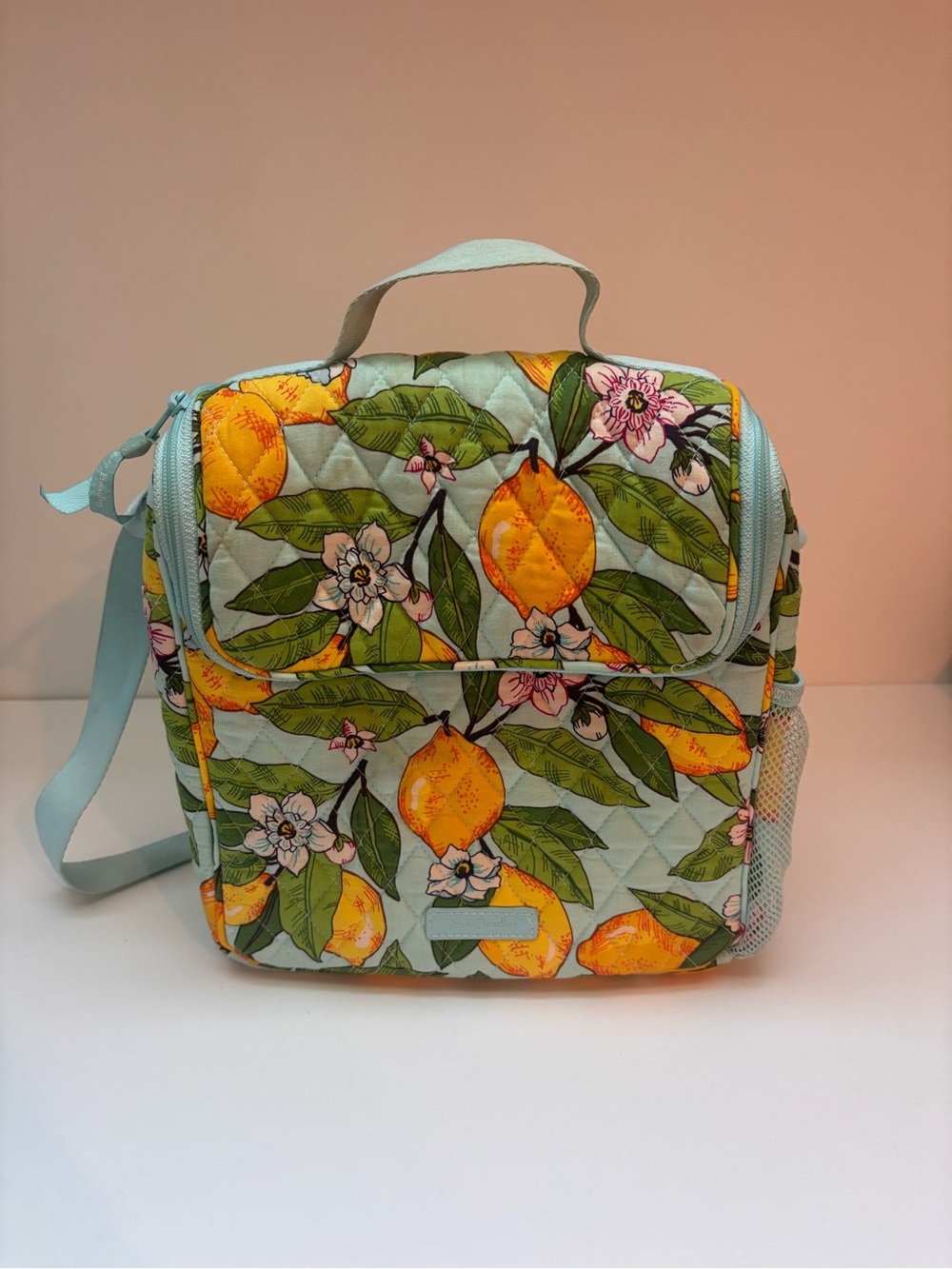 Vera Bradley - Quilted Lemon Print Crossbody Lunch Bag - Mint Yellow